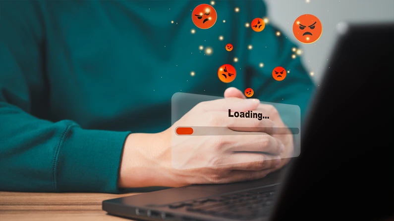 Slowloading website make angry reaction to visitors