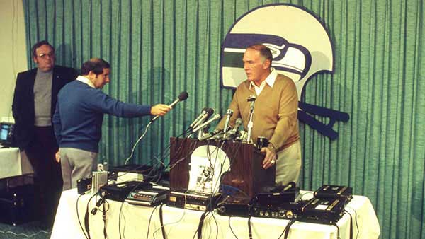 Chuck Knox getting interviewed