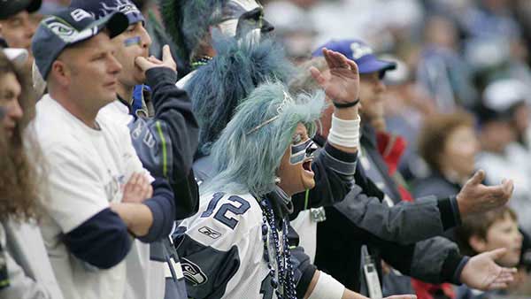 Seahawks fans cheering