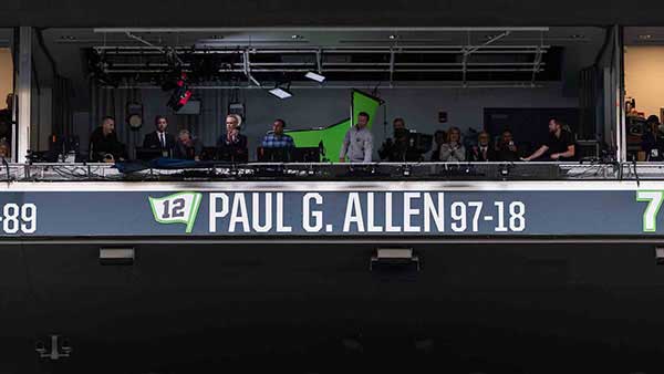 Paul Allen spotted sitting at the stadium