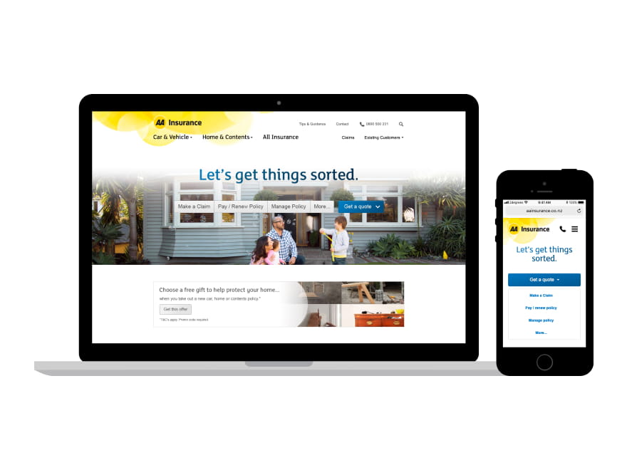 A laptop and smartphone displaying a newly designed website.