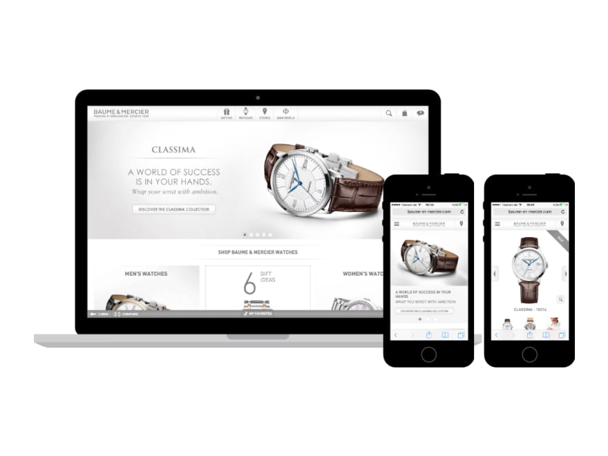 Screenshots of the designed website on a laptop and smartphone.