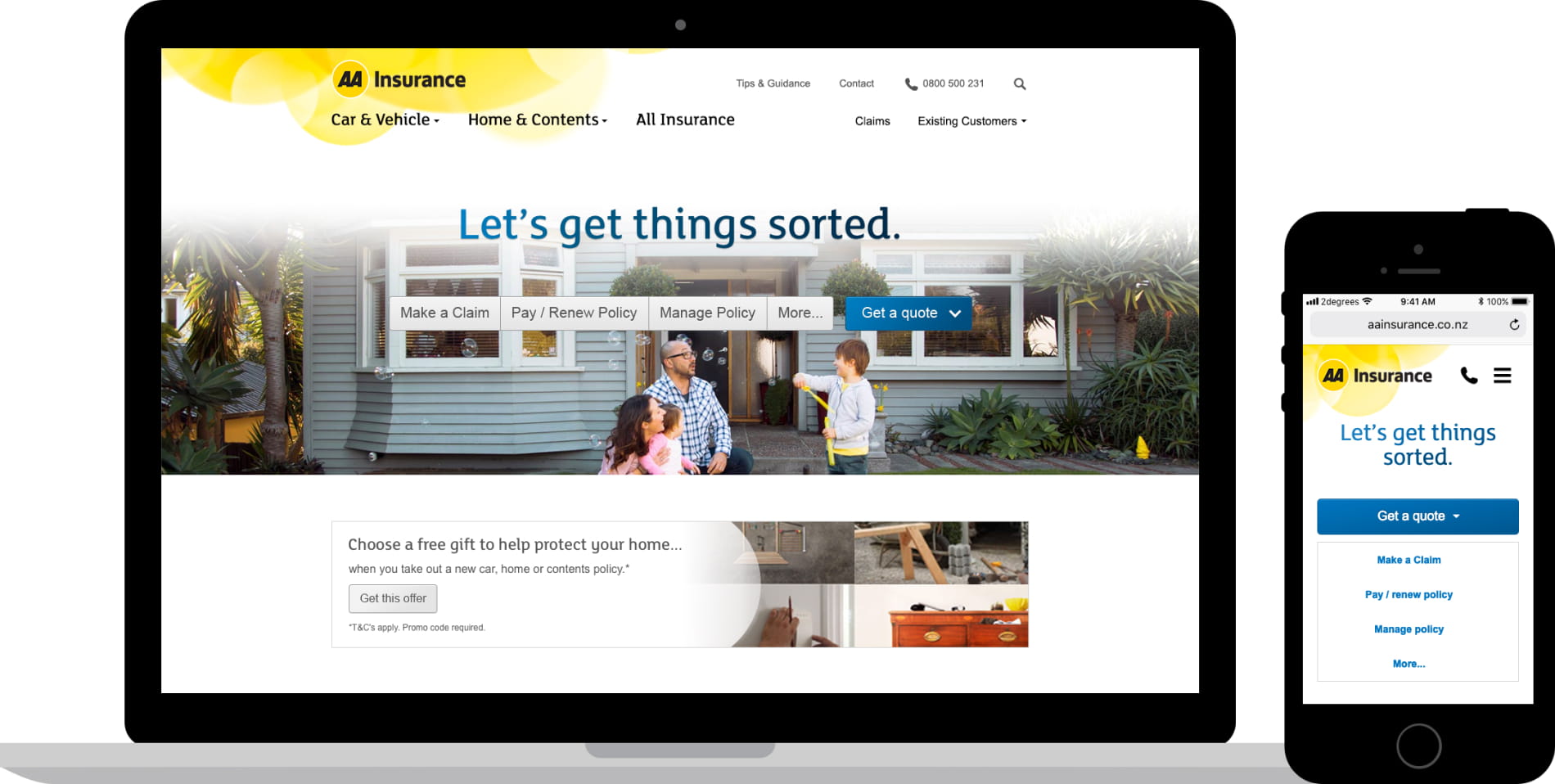A laptop and smartphone displaying a newly designed website.