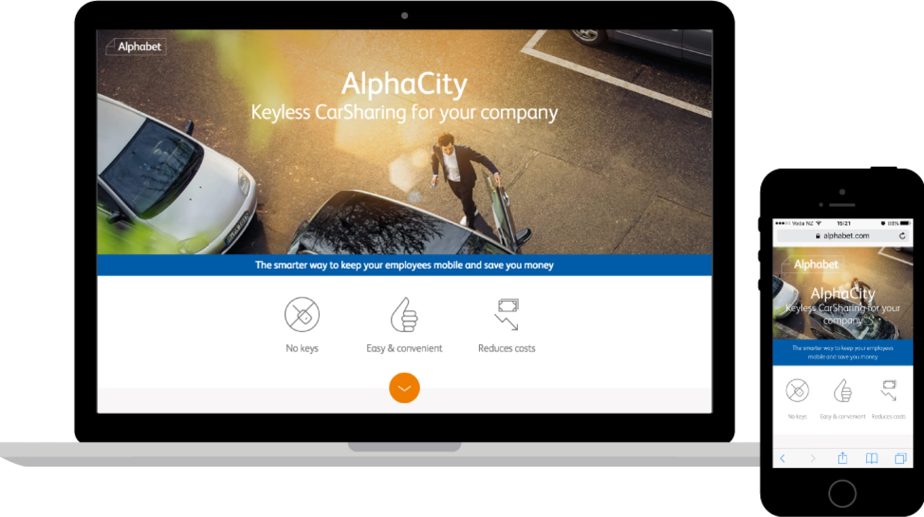 Screenshots of the final website on a laptop and smartphone.