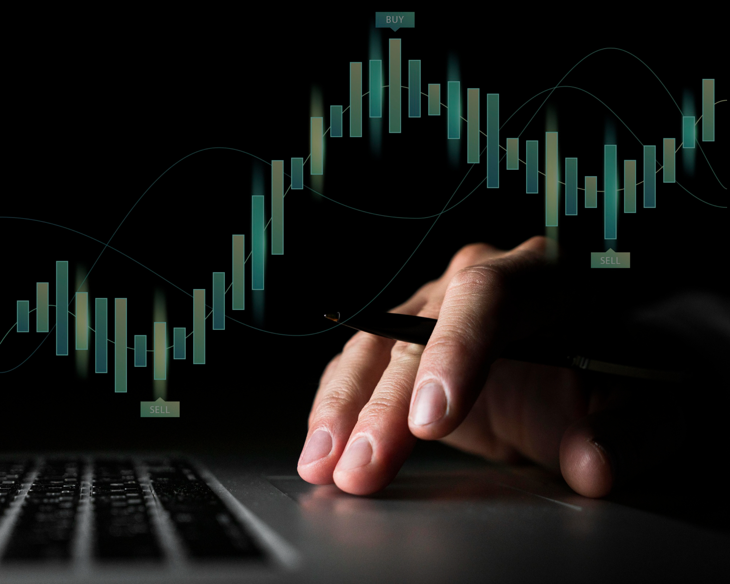man with his hand on a laptop - Fair Value Gap Trading