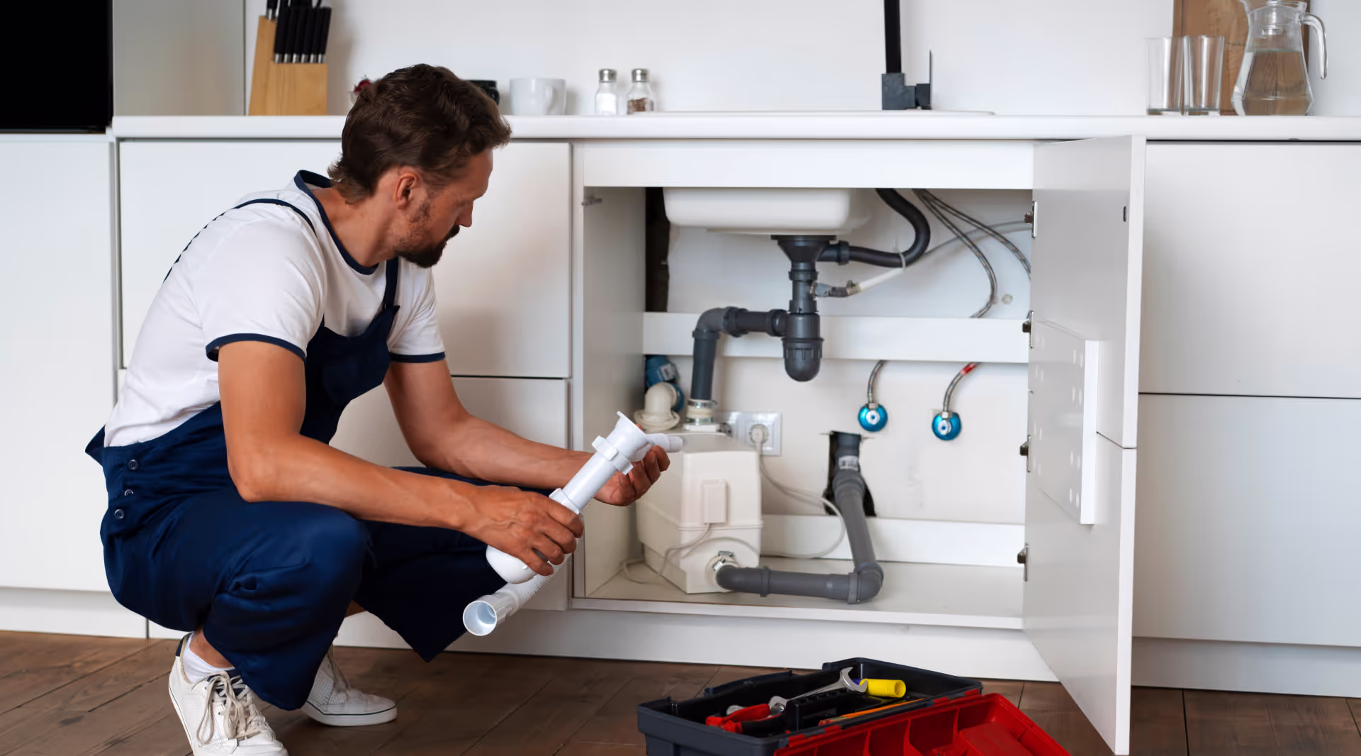 plumbing professional doing his job