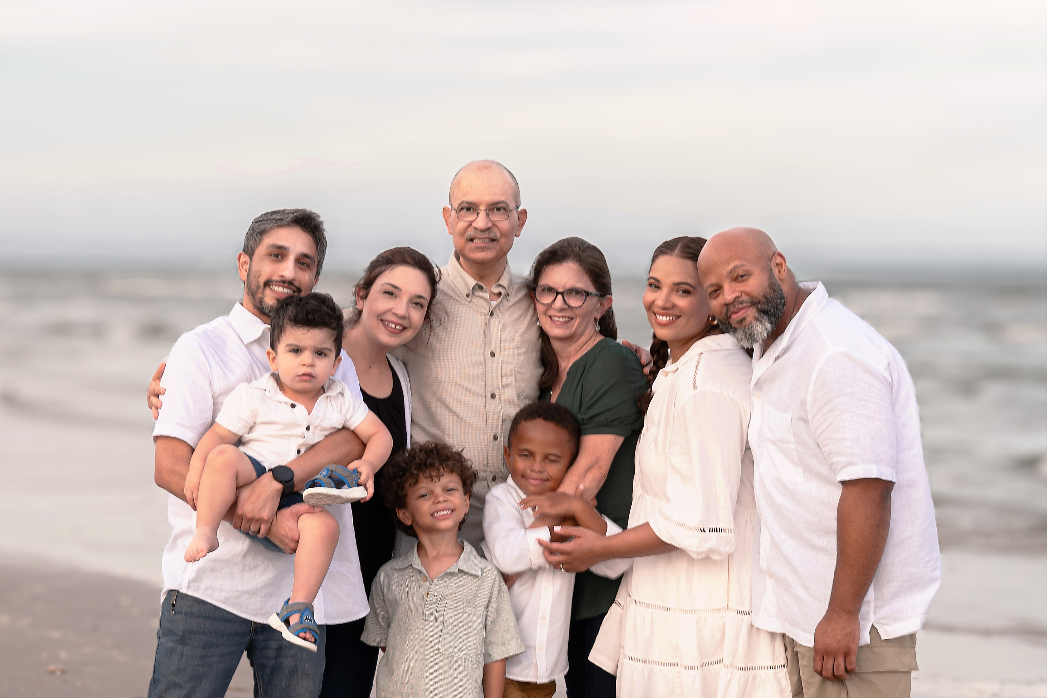 A cozy family portrait on the Corpus Christi beach