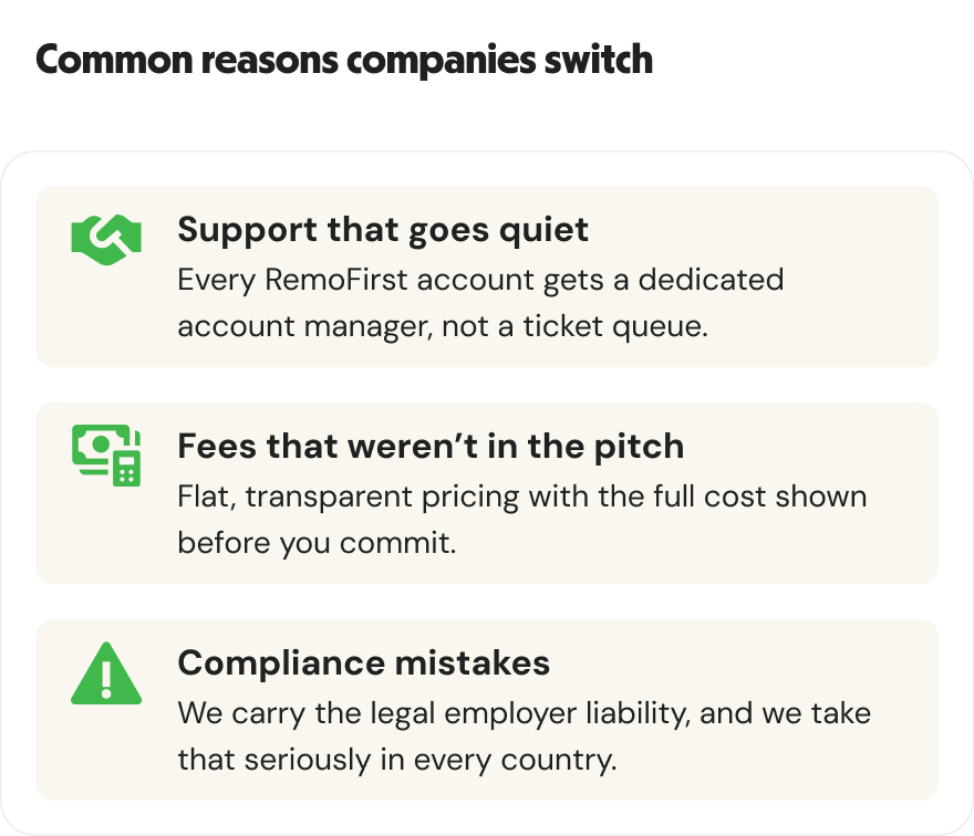 Common reasons companies switch