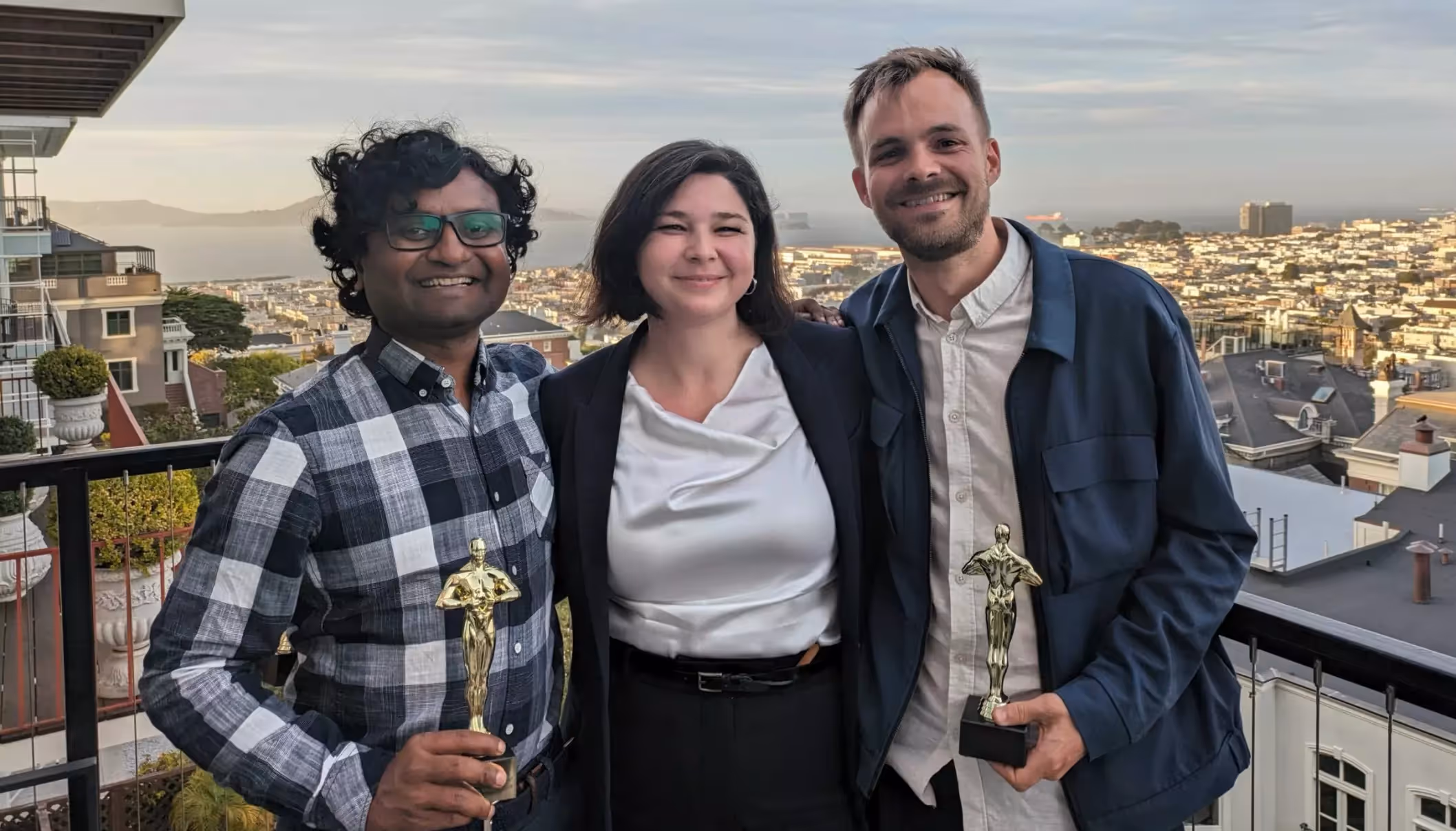Photo of Founders Vinay Setty (Left) Maria Amelie (Middle) and Head of Product Gaute Kokkvoll (Right)