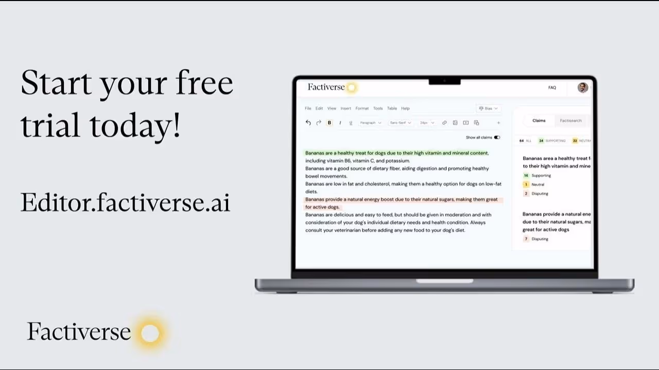 Factiverse AI Editor Promo