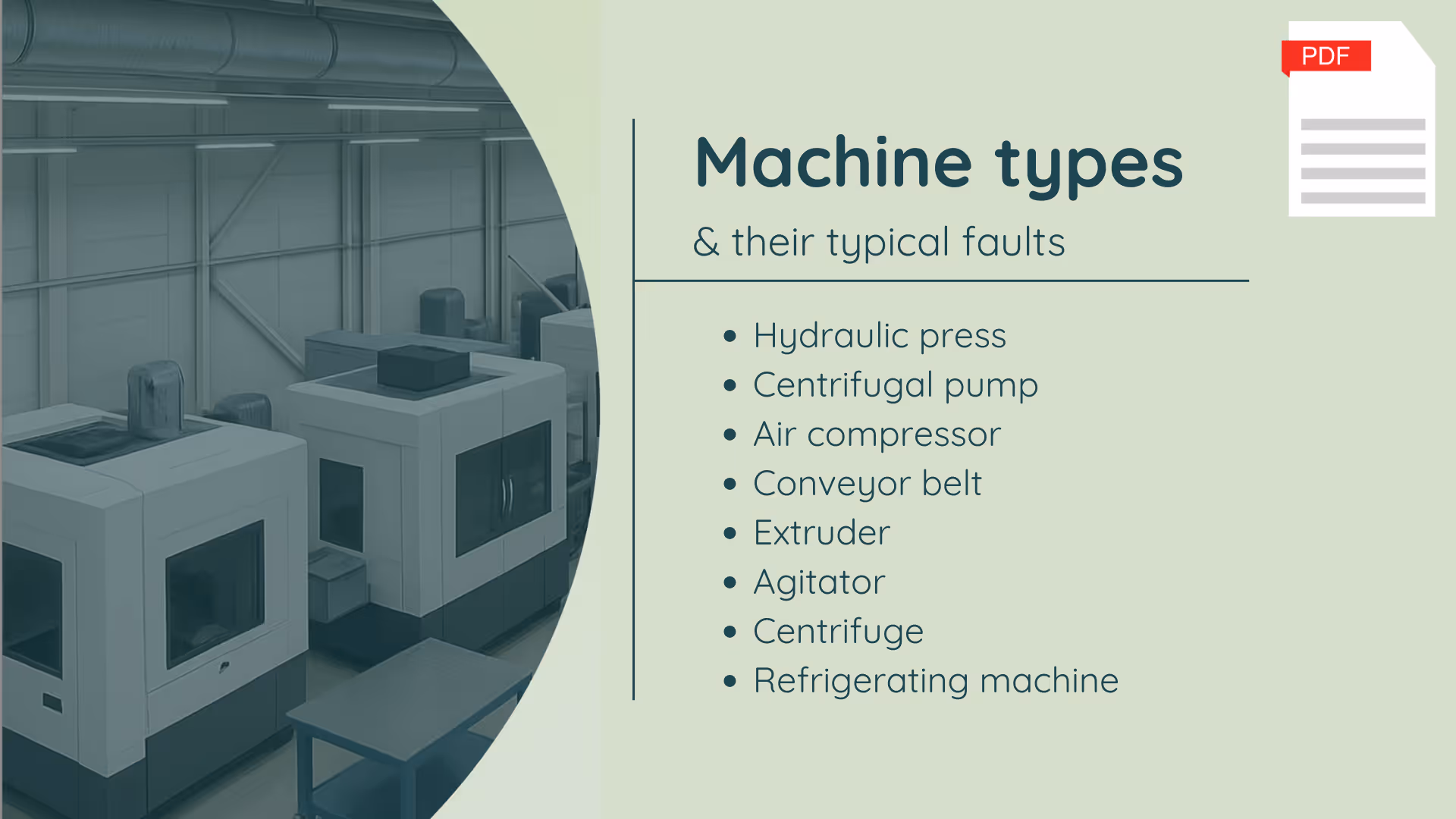 PDF document of machine types and their typical faults