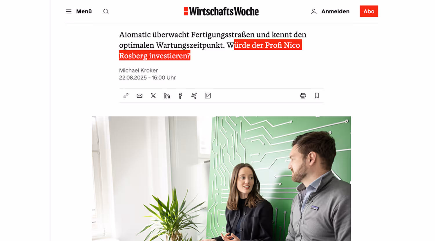 aiomatic in der Wirtschaftswoche