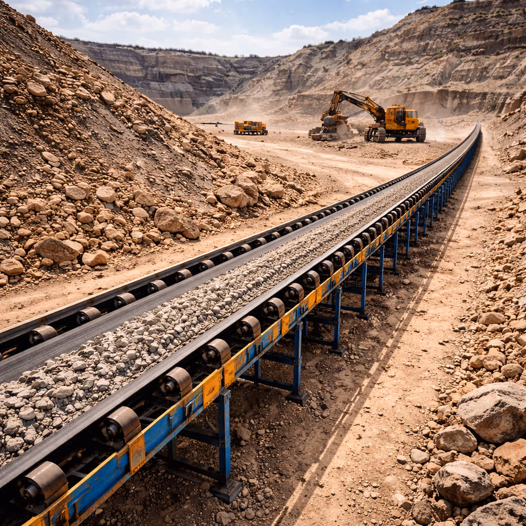 Conveyor belt in open-cast mining