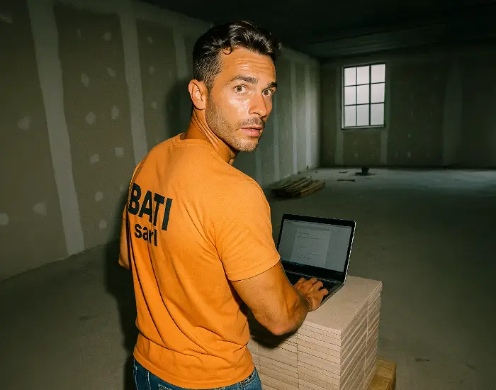 Artisan BTP créant un devis sans erreur sur Batappli, prêt à être signé