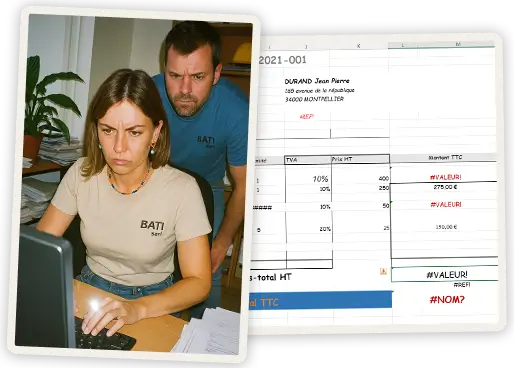Bureau tard le soir avec tableur et papiers empilés illustrant la perte de temps
