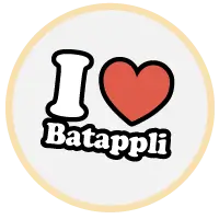 Icone i love Batappli avec un coeur à la place du mot love pour symboliser le plaisir d'utiliser Batappli