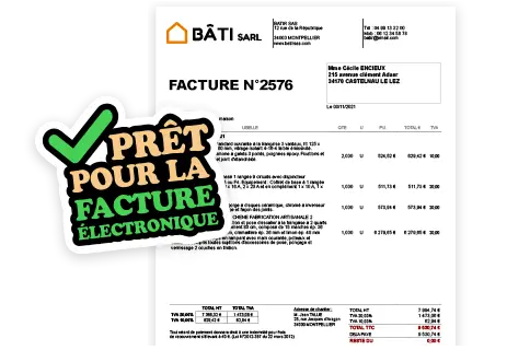 Aperçu d'une factue Batappli au format Factur-X compatible avec un PDP Isagri - Agriris prêt pour la facturation électronique 2026