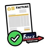 Icône d'une facture validée avec le logo du format Factur-X utilisé par Batappli pour facturation électronique avec Isagri - Agiris comme plateforme