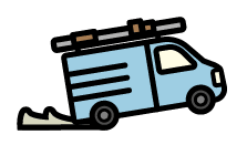 Camion fourgon de chantier d'un artisan