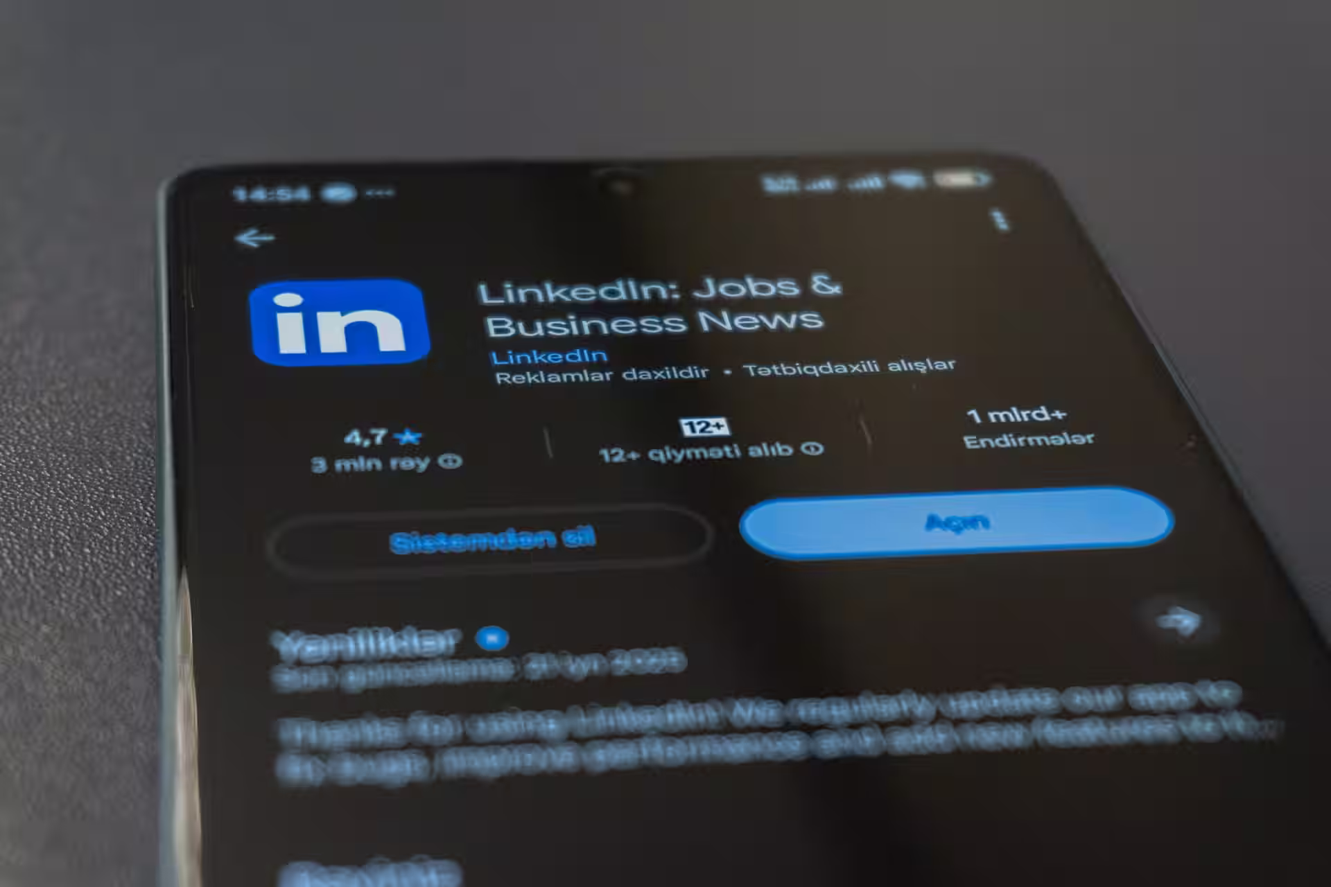 Image de l'application LinkedIn pour relancer une candidature