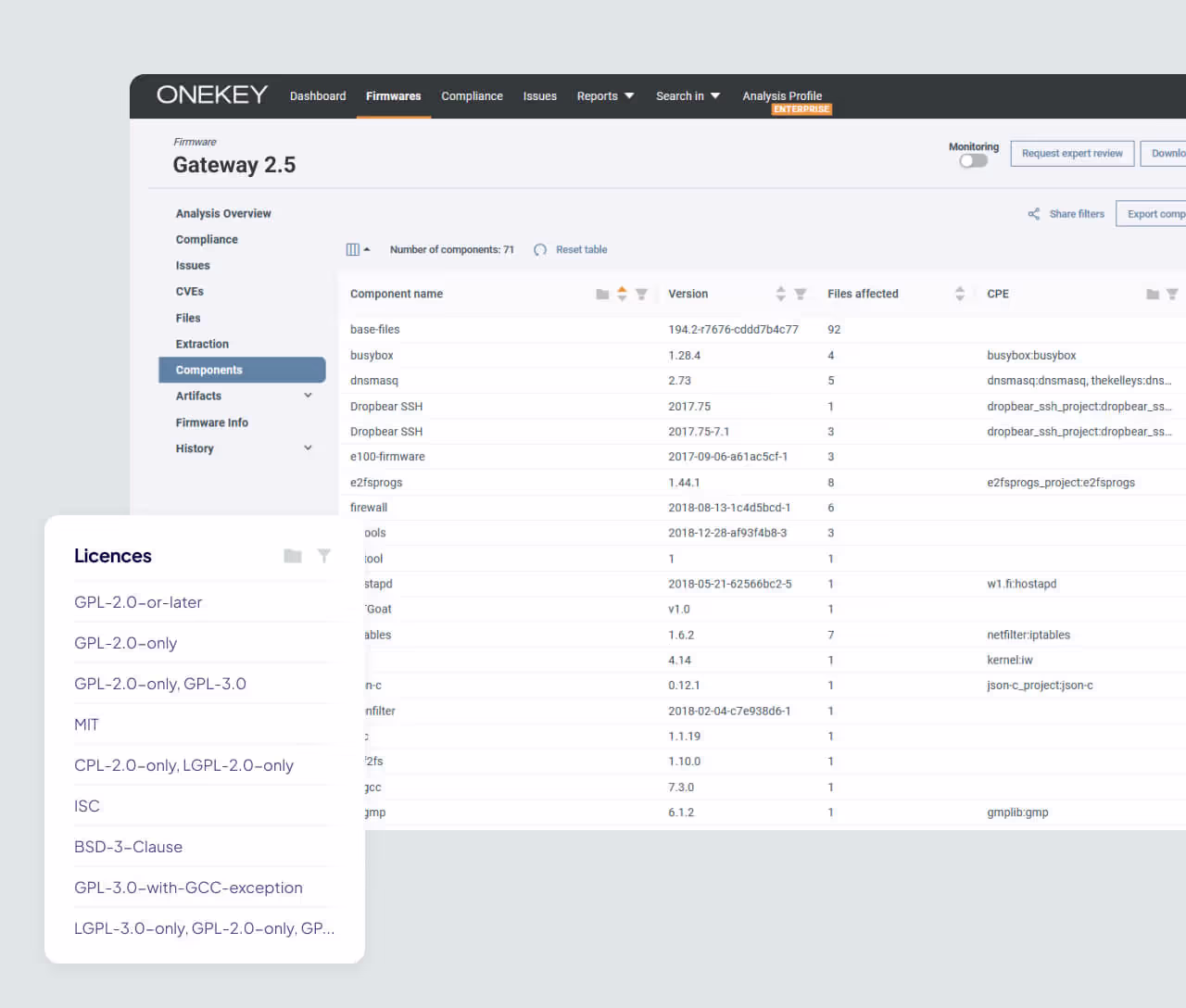 Lizenzerkennung aus binärer Firmware