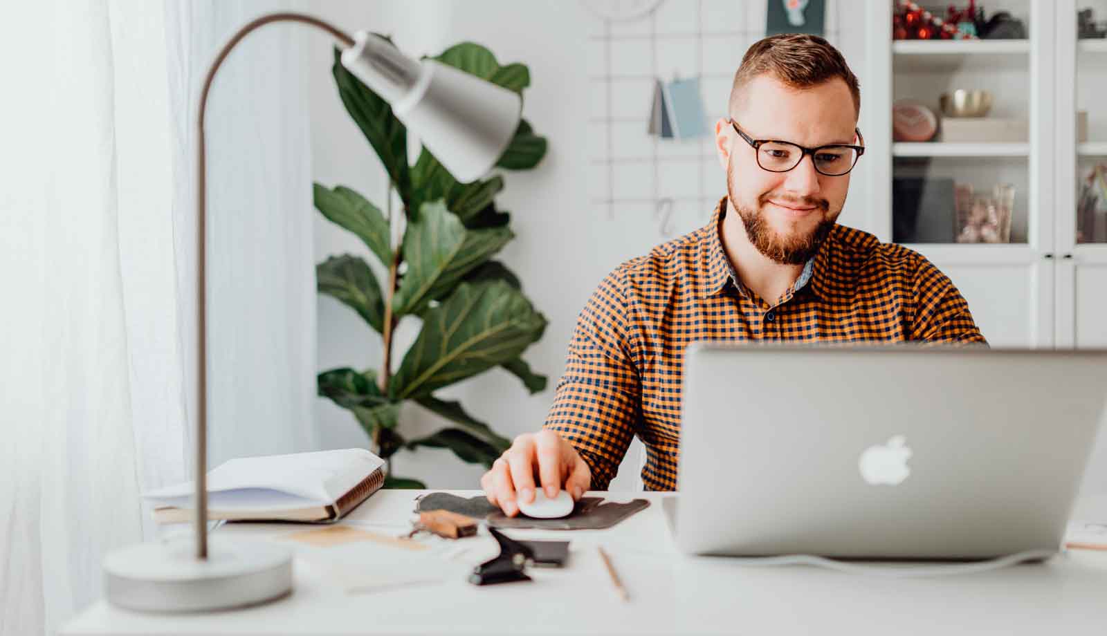 Man working with a laptop