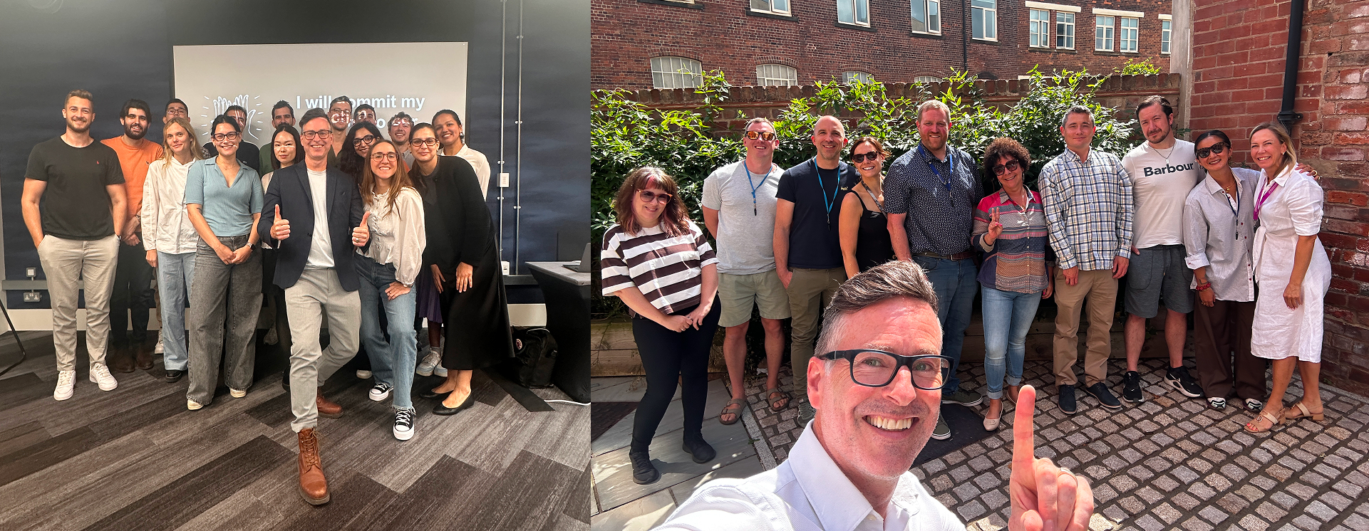 Client team gathered together after a workshop
