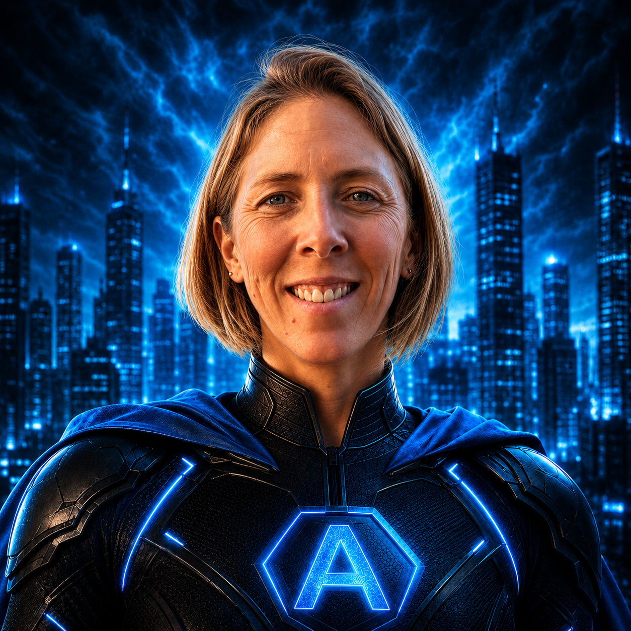 Ailin Werner as her Rituals for Performance superhero character