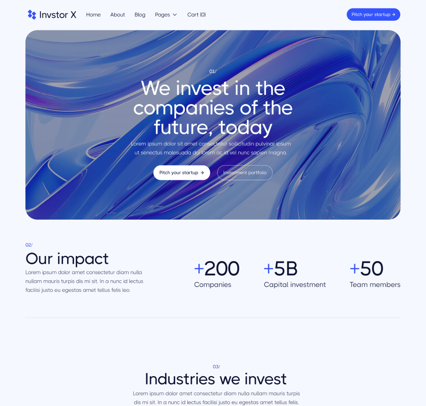 Invstor X - Home V3 Page - Investment Firm Webflow Template