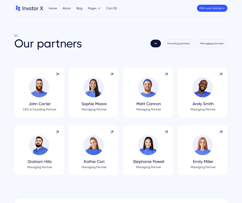 Invstor X - Investors Main Page - Investment Firm Webflow Template