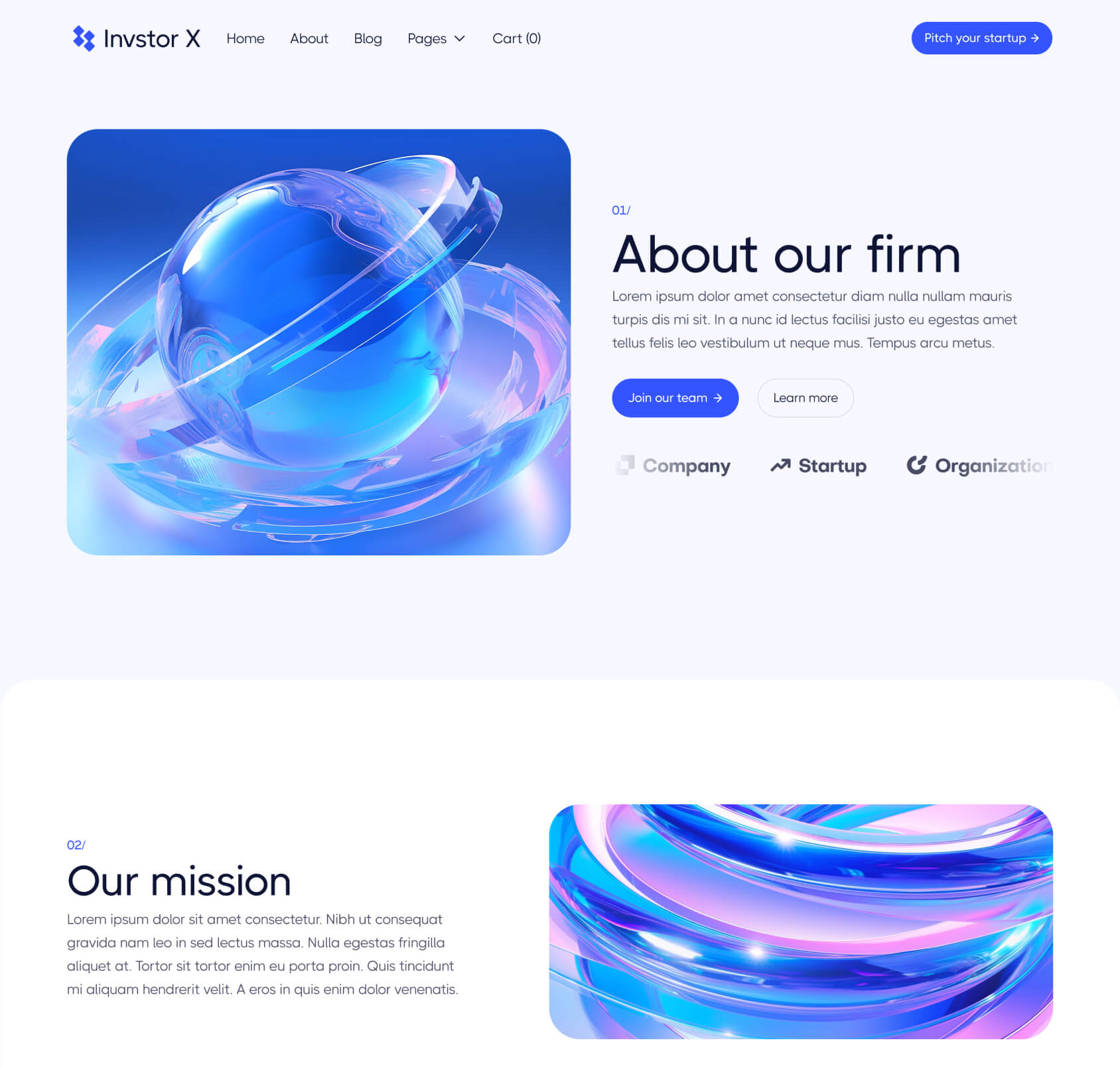 Invstor X - About Page - Investment Firm Webflow Template