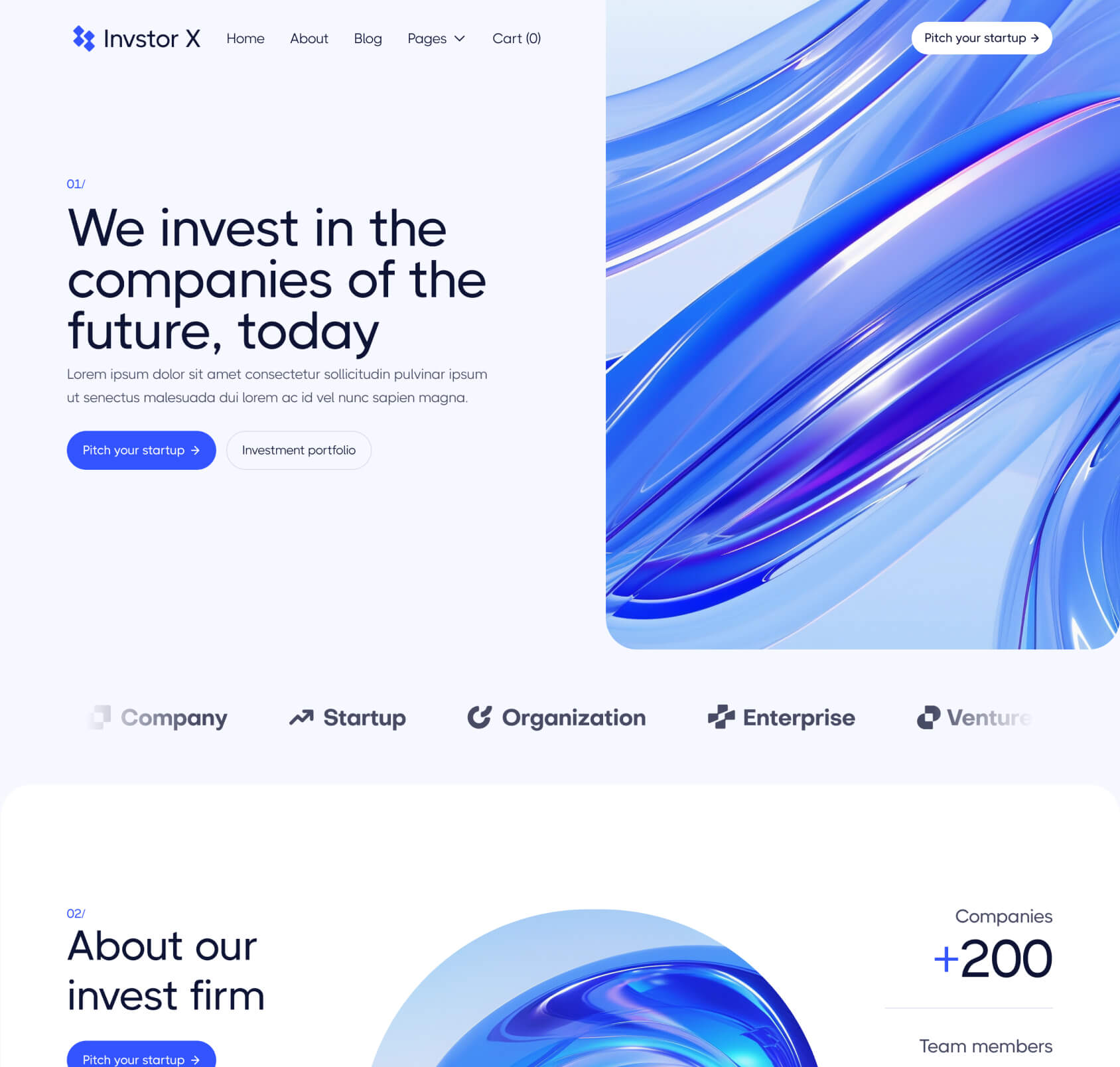 Invstor X - Home V1 Page - Investment Firm Webflow Template
