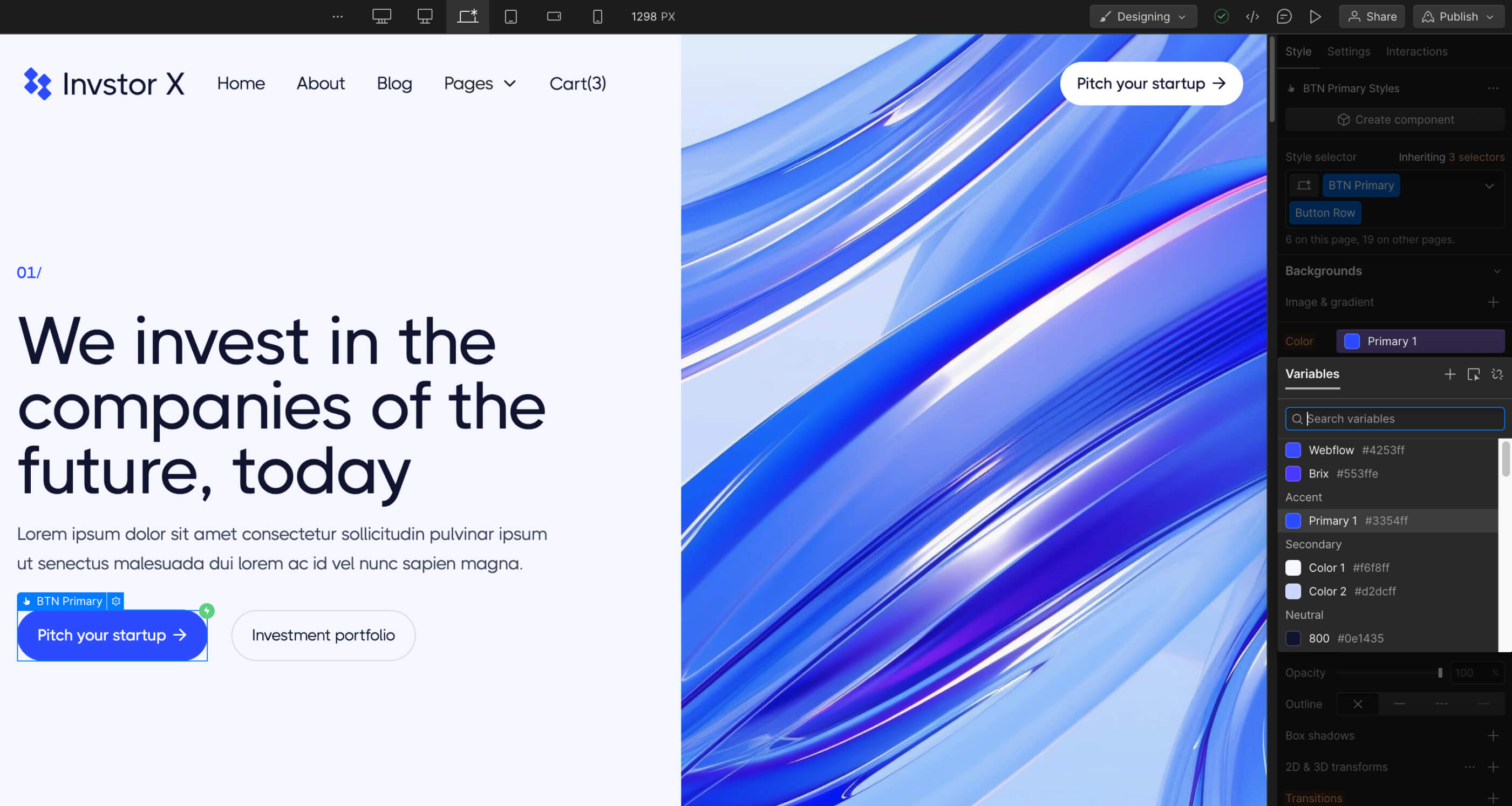 Color - Invstor X Webflow Template