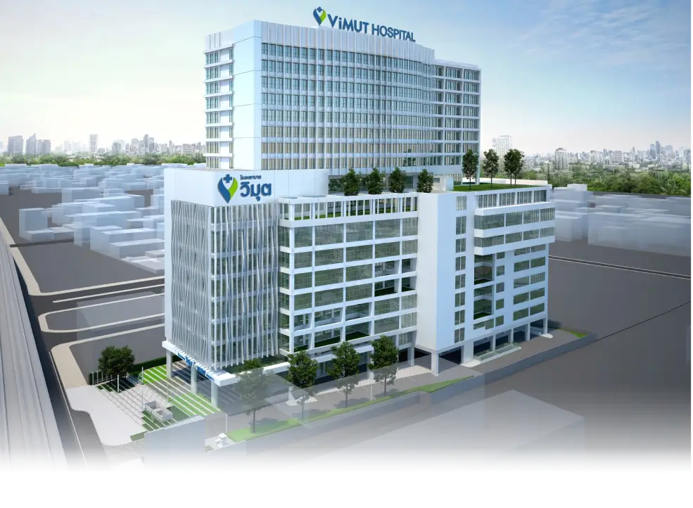 Modern exterior view of ViMUT Hospital building