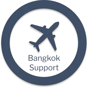 Icon of an airplane inside a circle with the text 'Broker Support' below.