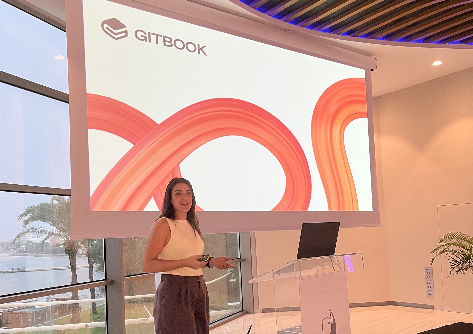 GitBook company retreat kickoff session in Ibiza