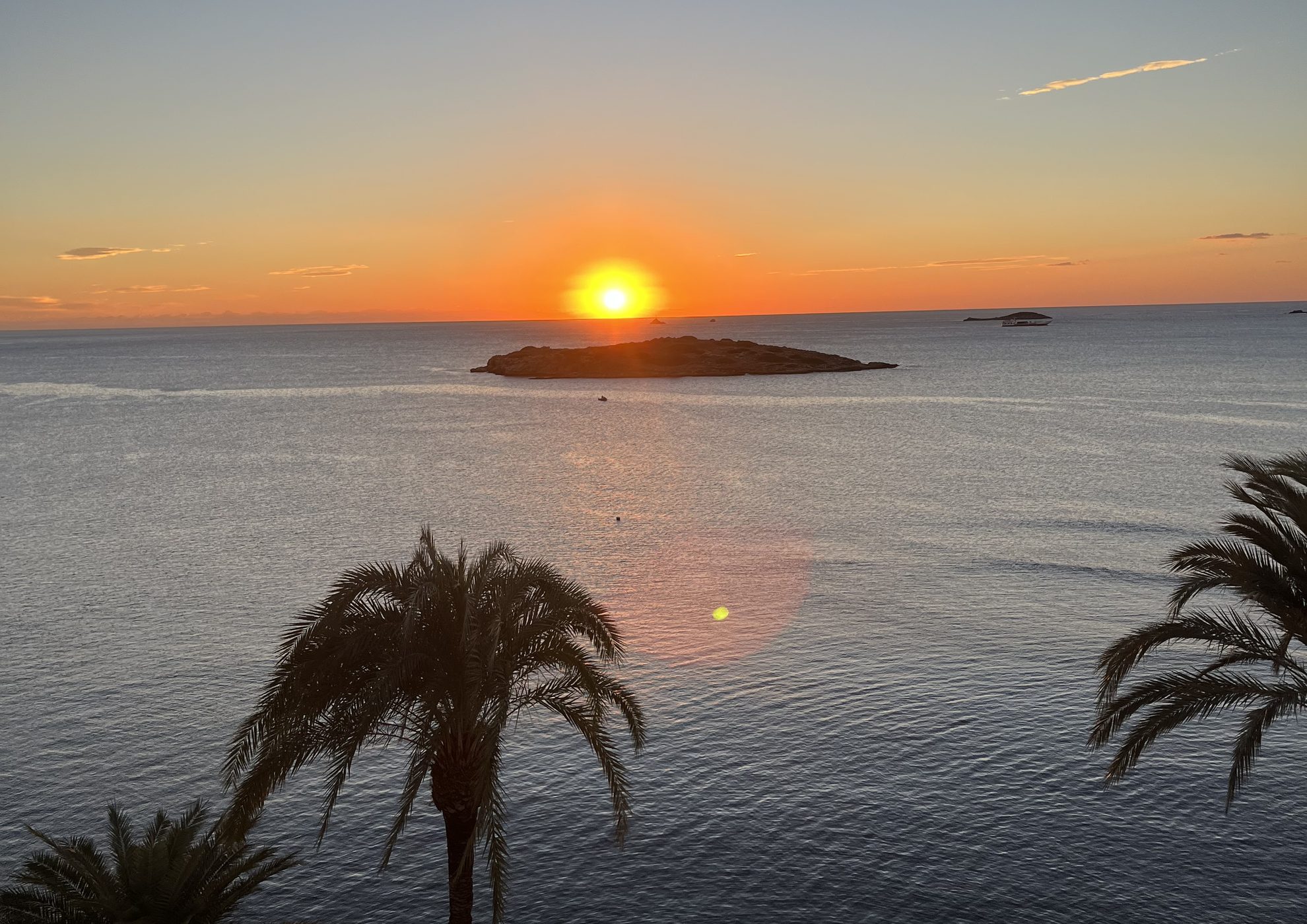 Sunrise over the sea from Hotel Torre del Mar, Ibiza