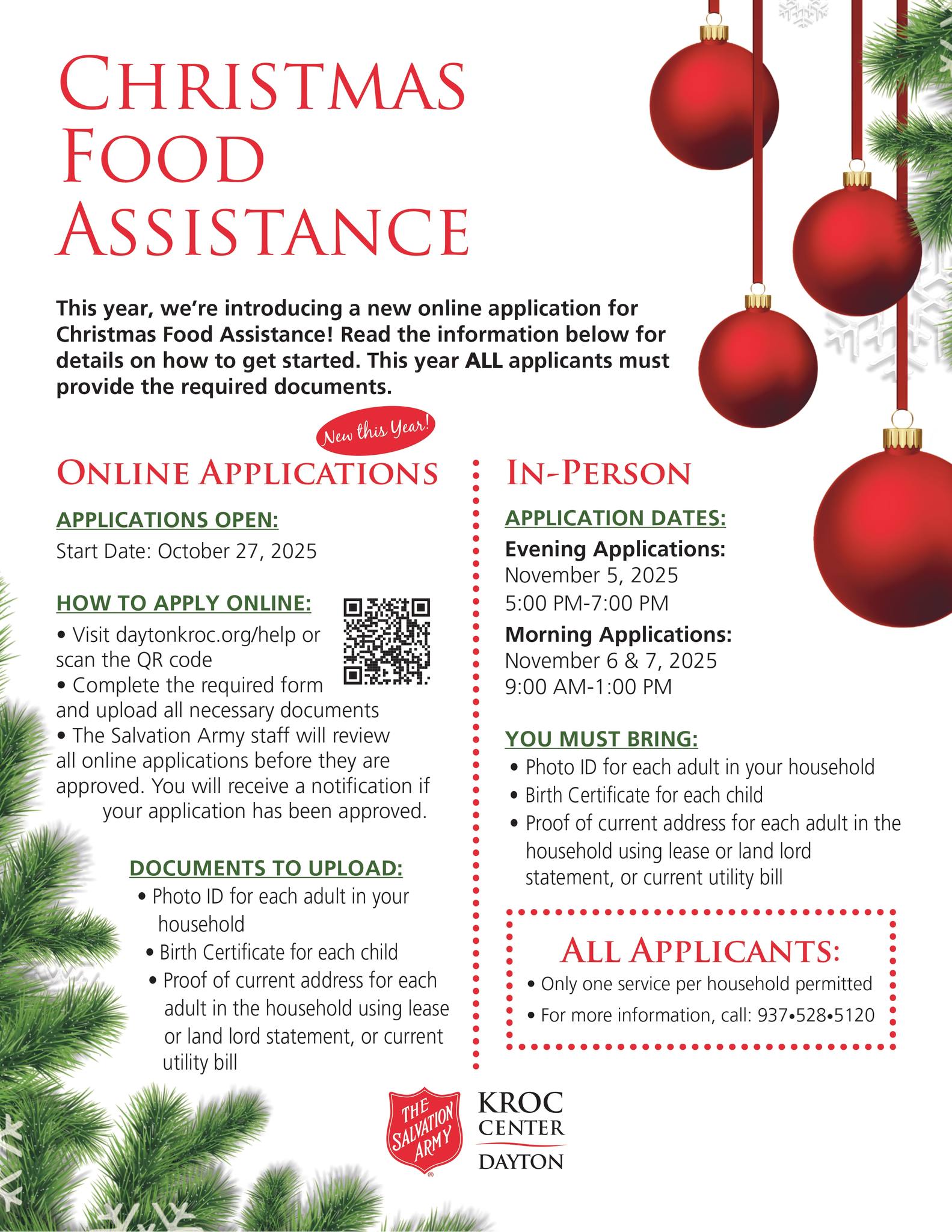 Dayton Kroc Center & Salvation Army Christmas Food Assistance