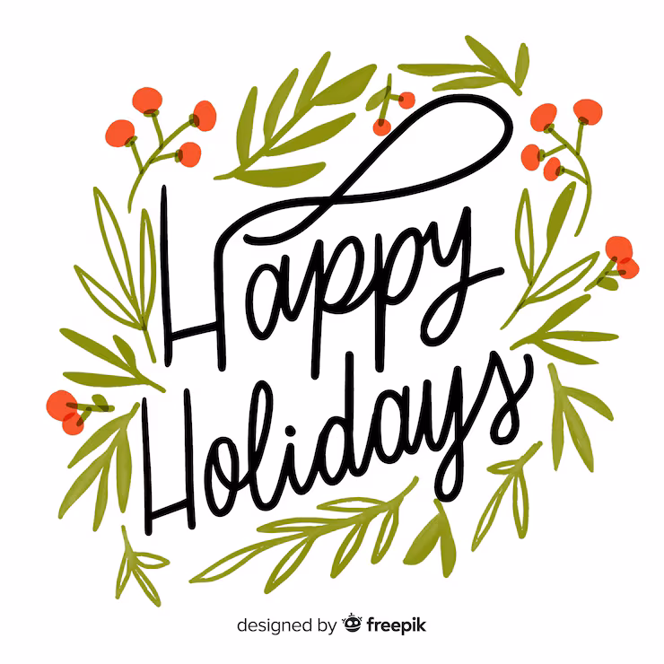 All locations will be closed on December 24 and 25 for the Christmas holiday.