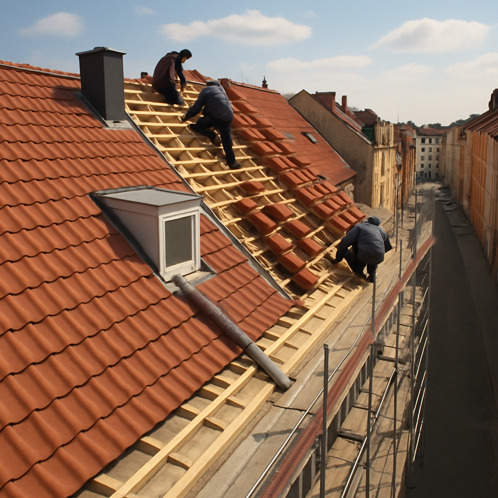 Dachsanierung in der Stadt