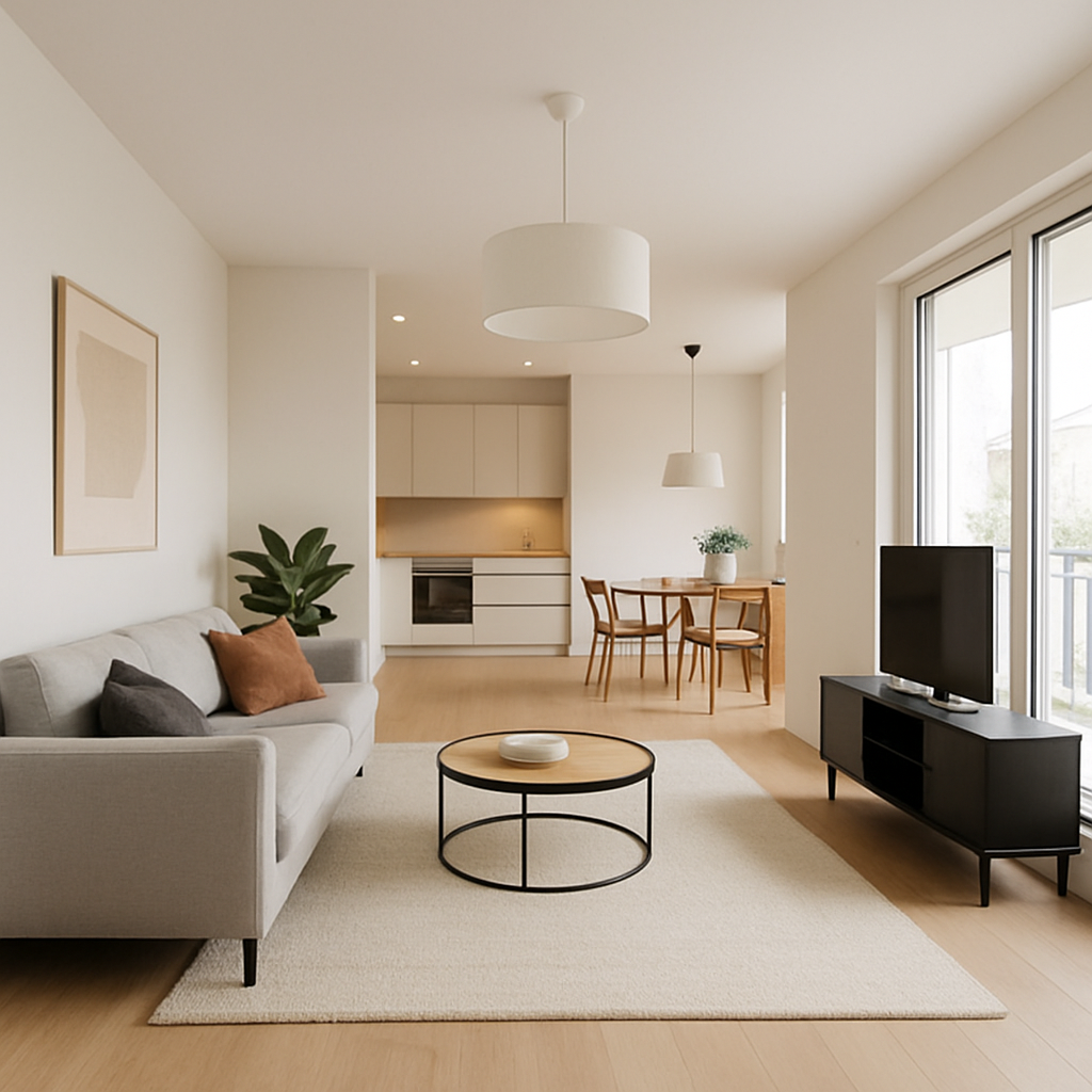 Modernes offenes Wohnzimmer