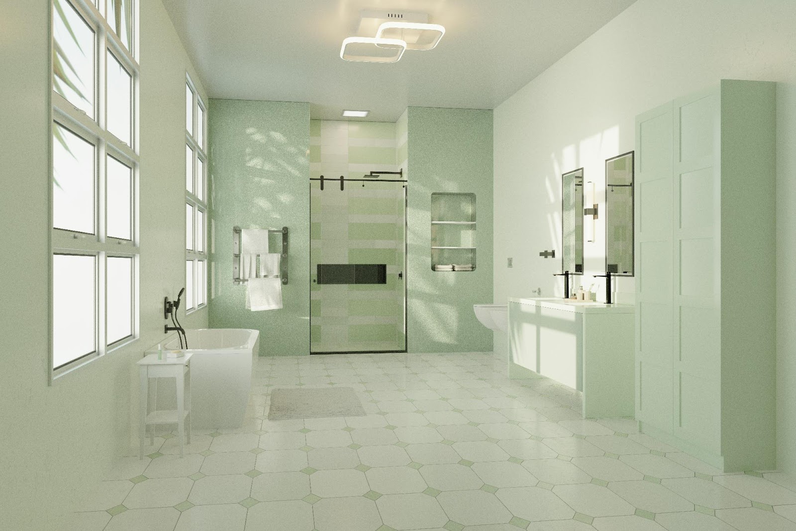 Modernes Badezimmer mit umweltfreundlichen Materialien und innovativer Technologie
