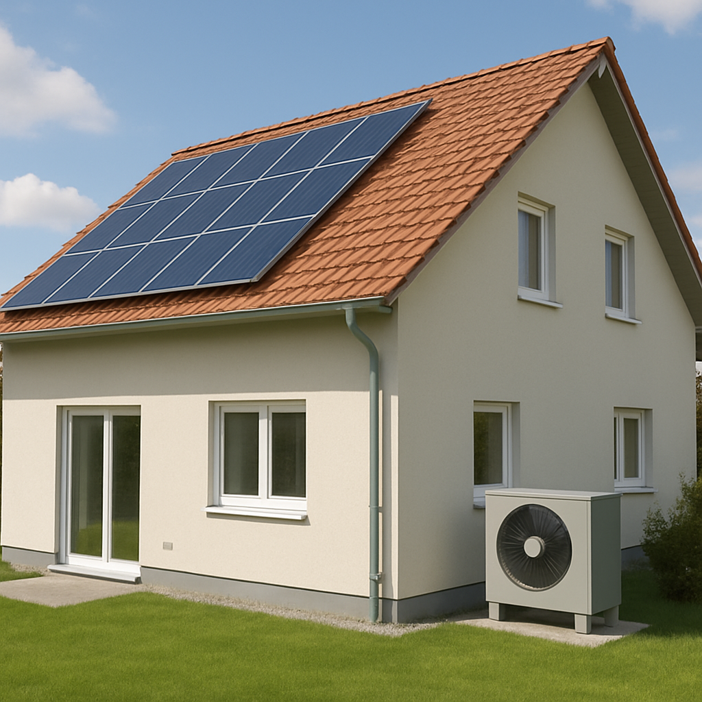 Energieeffizientes Haus mit Wärmepumpe