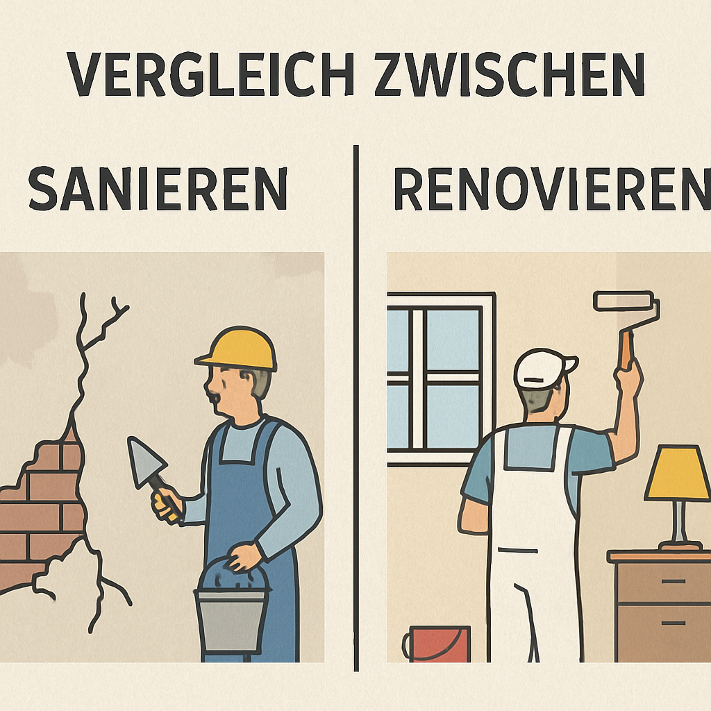 Vergleich zwischen Sanieren und Renovieren