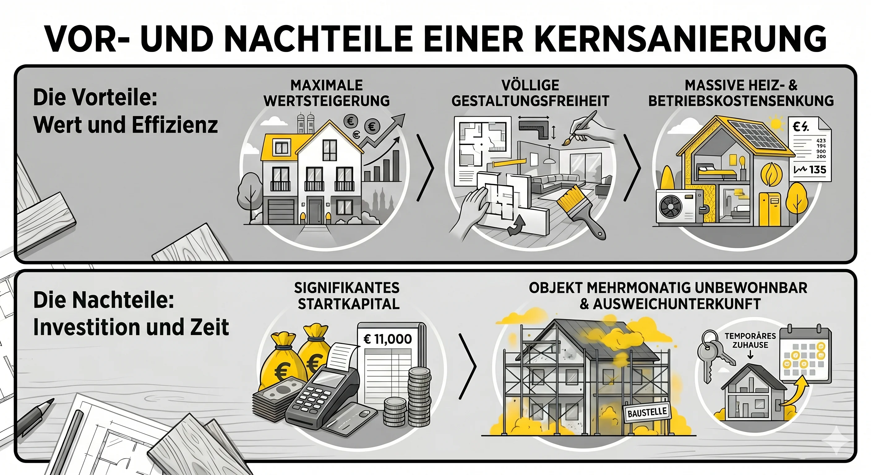 Kernsanierung Ablauf: Welche Schritte wirklich aufeinander aufbauen – Ihr Leitfaden für München