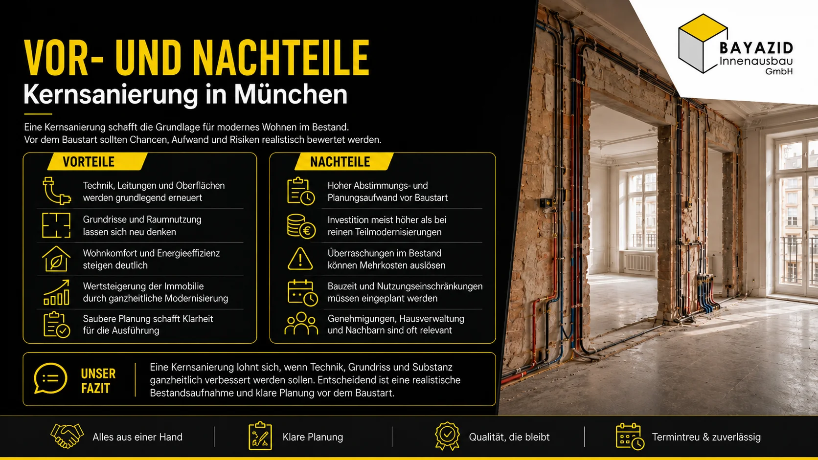 Kernsanierung in München planen: Welche Schritte vor Baustart geklärt sein müssen