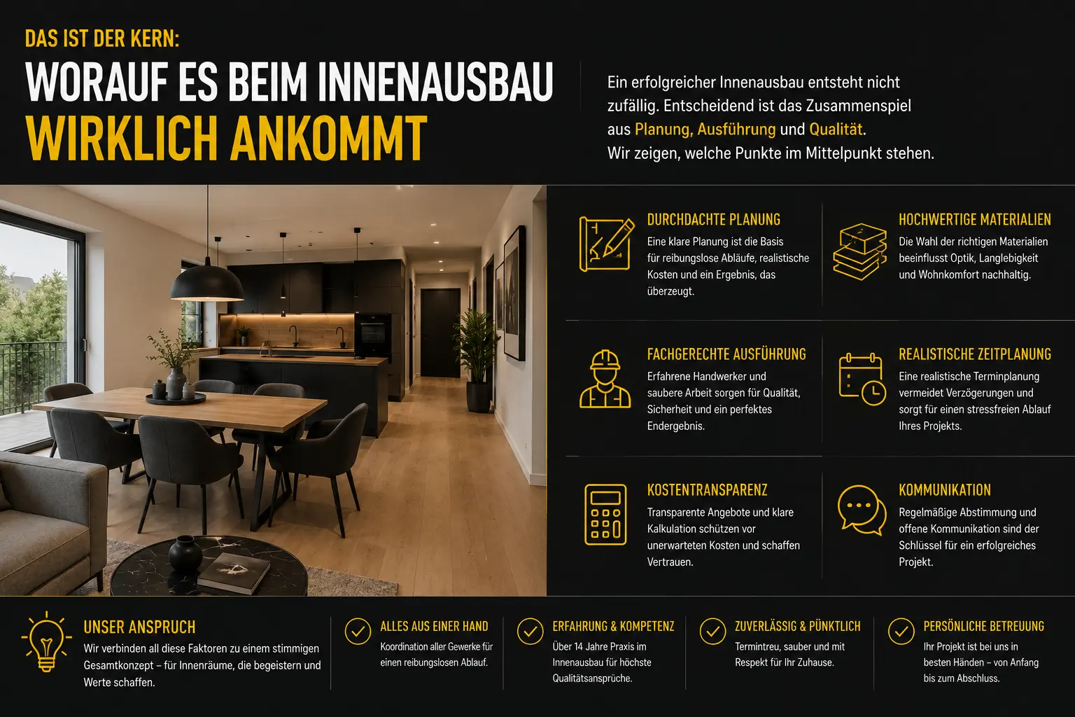 Innenausbau-Unternehmen finden: Welche Punkte vor der Beauftragung wirklich wichtig sind