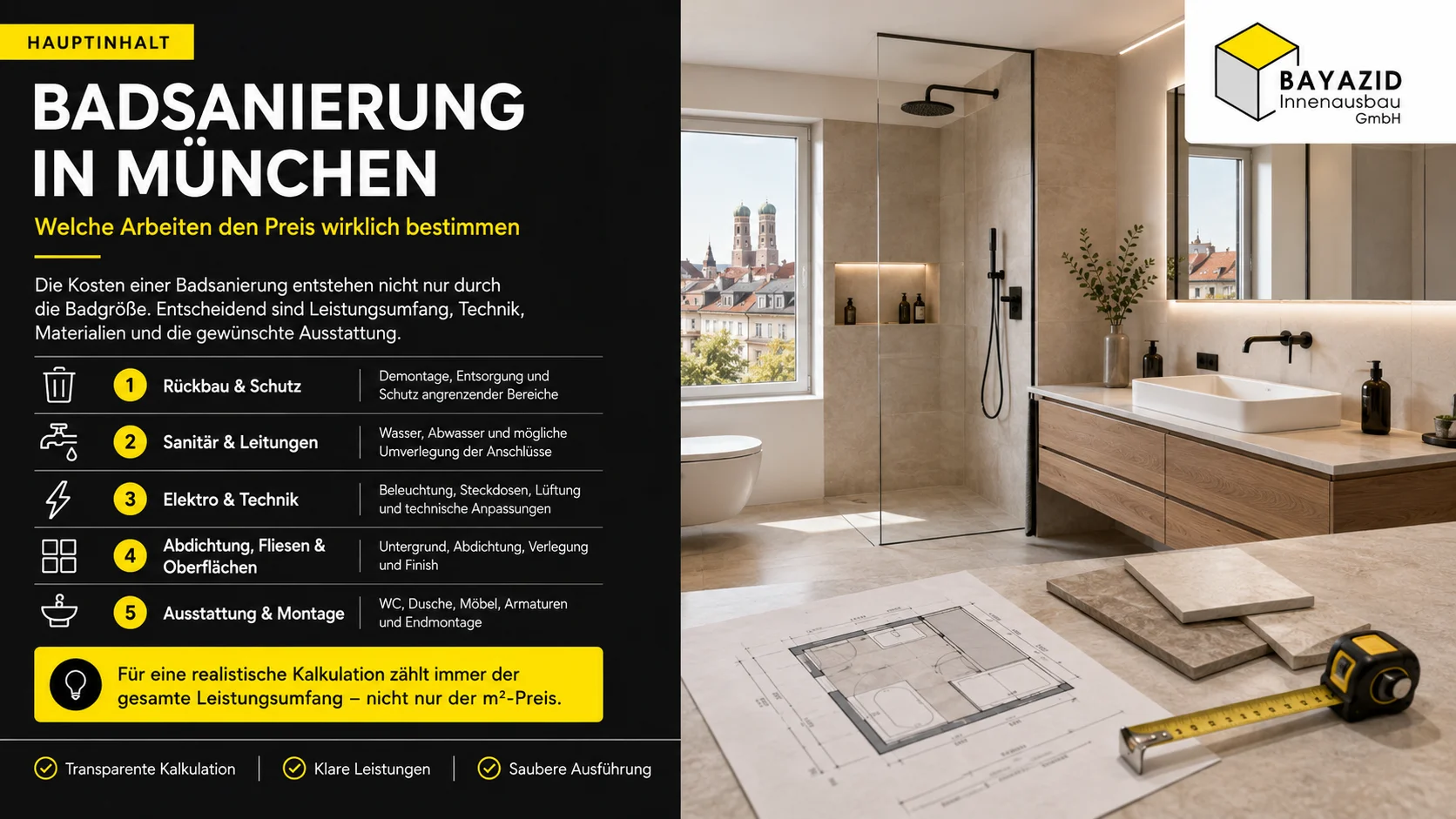 Badsanierung München Kosten: Was kostet ein Bad?
