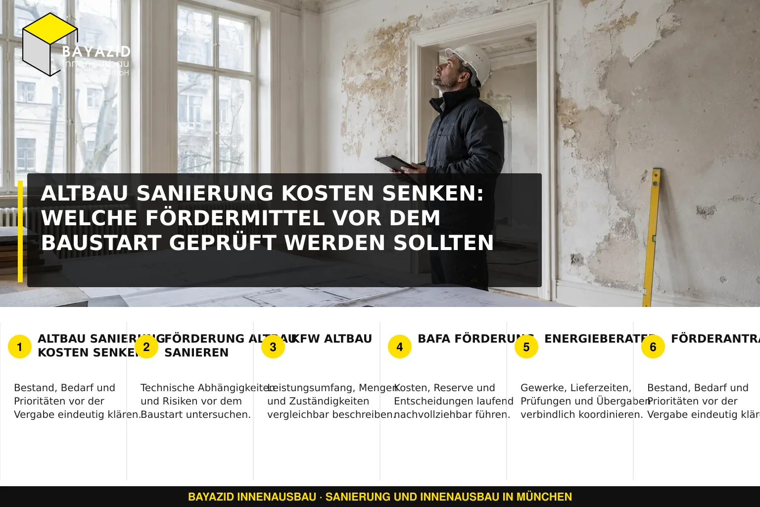 Altbau Sanierung Kosten senken: Welche Fördermittel vor dem Baustart geprüft werden sollten