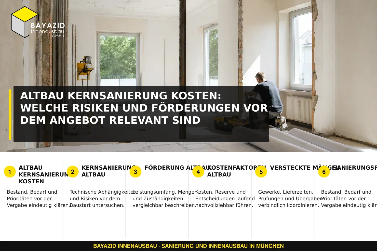 Altbau Kernsanierung Kosten: Welche Risiken und Förderungen vor dem Angebot relevant sind